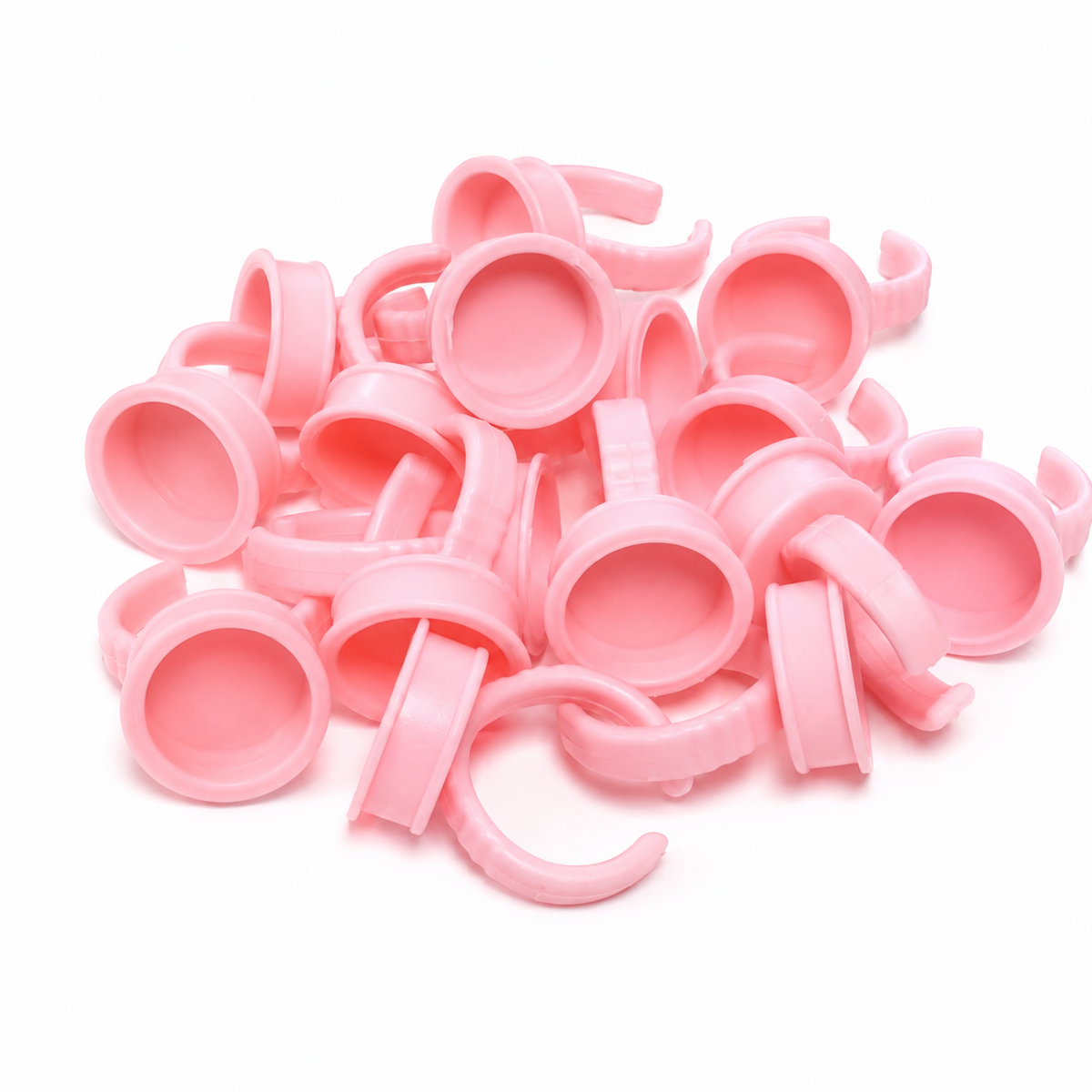 Pack of 100 disposable adhesive rings for professional eyelash extension glue