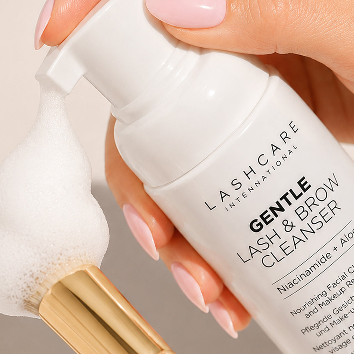 Gentle Lash & Brow Foaming Cleanser (50ml) + FREE Brush